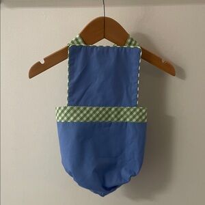 Blue and Green TBBC baby sunsuit NWT size 0-6 months